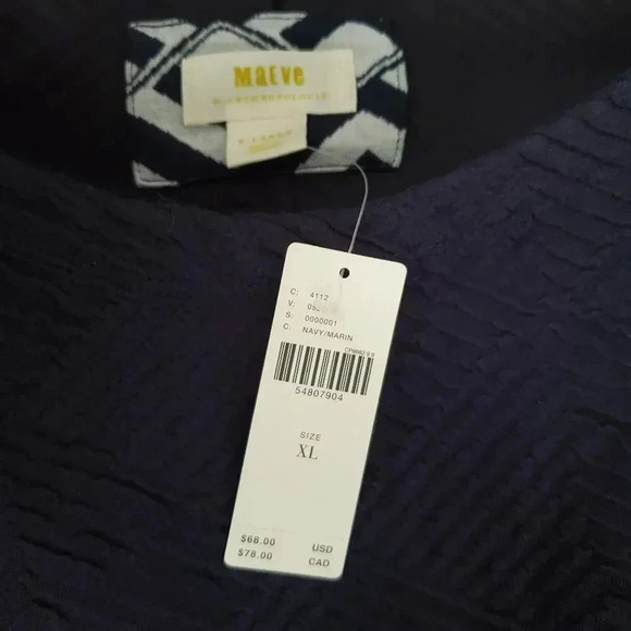 Maeve x Anthropologie navy bubble sleeve top Size XL - Picture 4 of 4